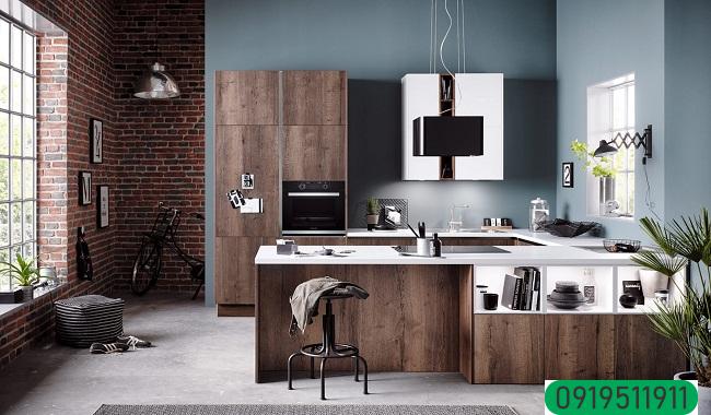 Kiểu tủ bếp hiện đại chữ U