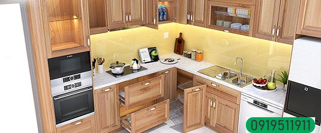 Cách bố trí tủ bếp chữ L hợp lý Cách bố trí tủ bếp chữ L hợp lý