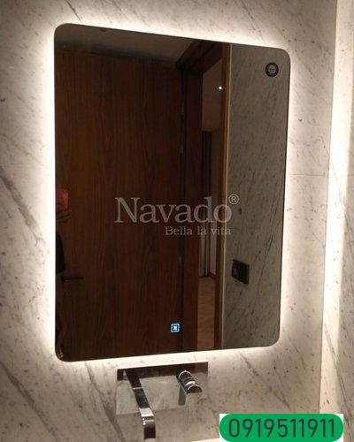 Gương phòng tắm khung thép bo góc 60x 90cm