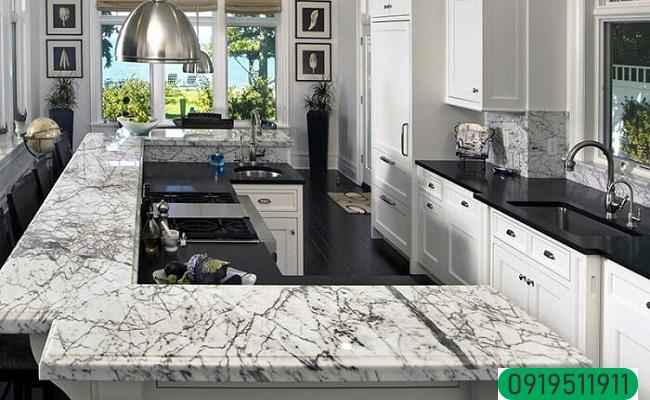 Đá marble ốp tủ bếp