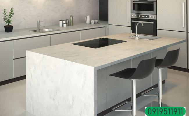 Đá soid surface ốp tủ bếp