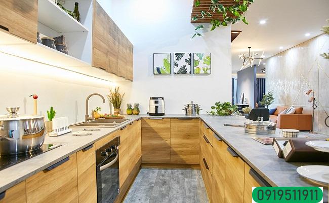 Thiết kế tủ bếp chữ U hiện đại