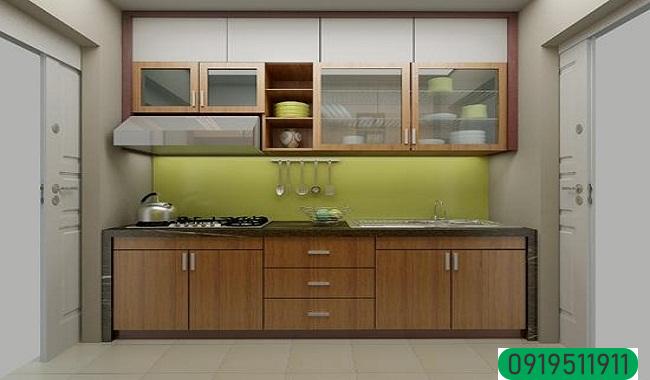 Tủ bếp gia đình chữ I đơn giản