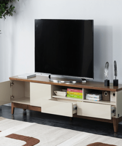 Kệ để tivi phòng khách bằng gỗ tự nhiên thanh lịch GHS-3241